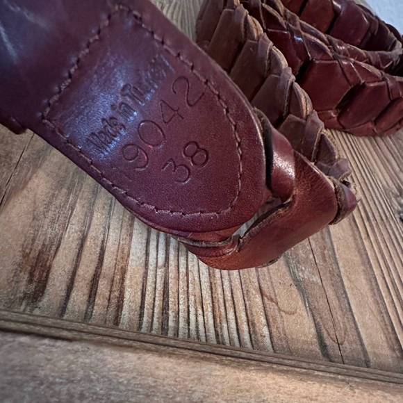 Vintage brown leather belt - Large (38) - Picture 5 of 6